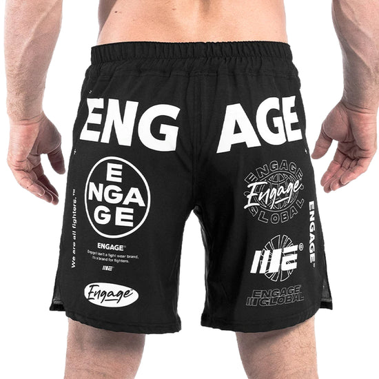 Engage Billboard MMA Grappling Shorts Black Back