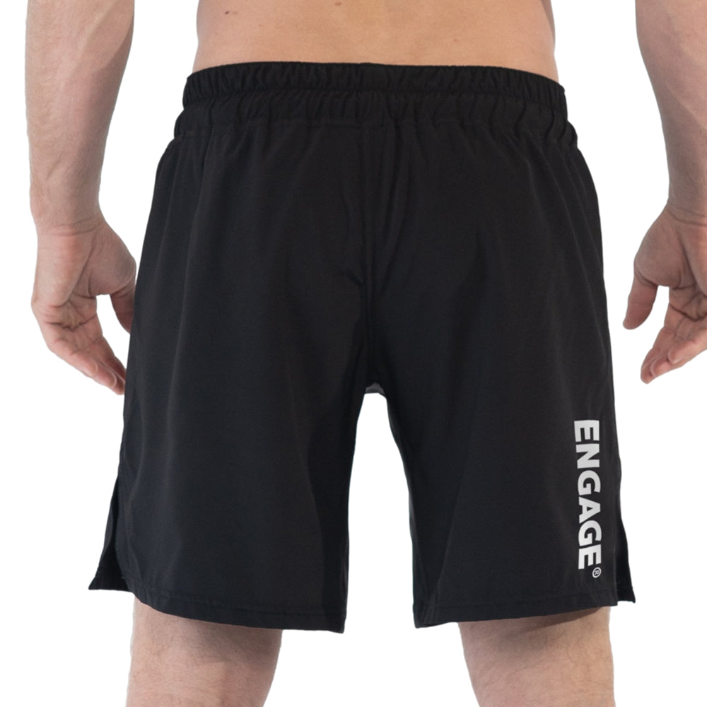 Engage Essential Series MMA Grappling Shorts Black Back