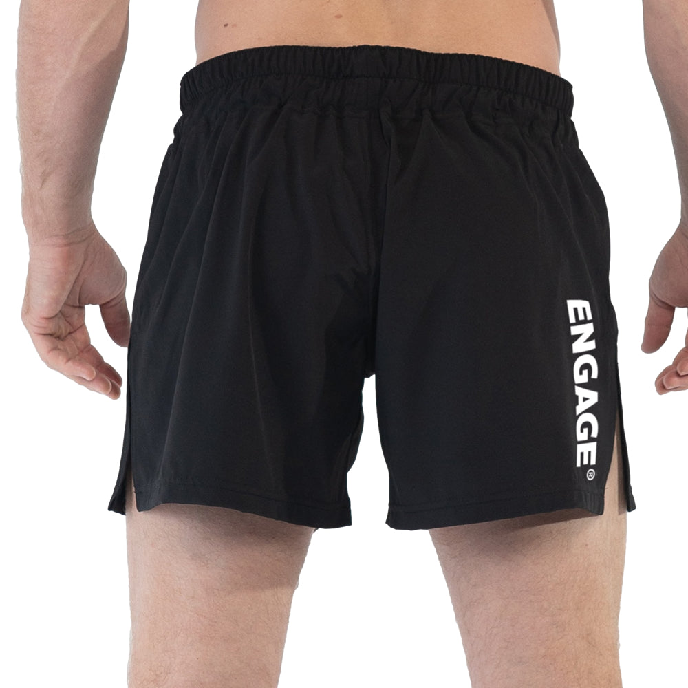 Load image into Gallery viewer, Engage Essential Series MMA Hybrid Shorts Black Back
