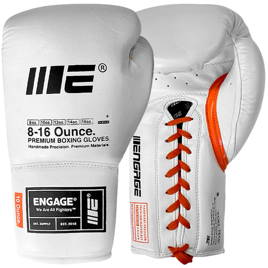Load image into Gallery viewer, Engage W.I.P Series Lace Boxing Gloves White
