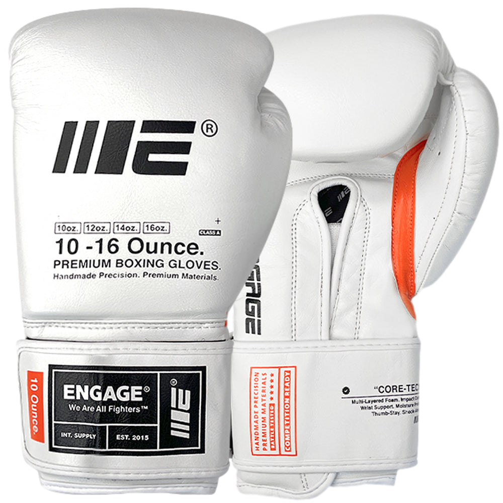 Engage W.I.P Series Hook and Loop Boxing Gloves White