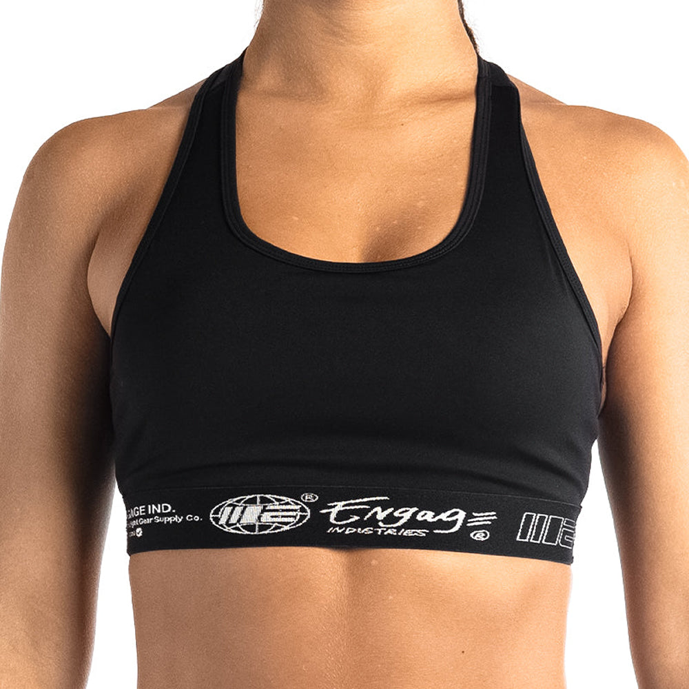 Engage Womens Sports Bra Black Front