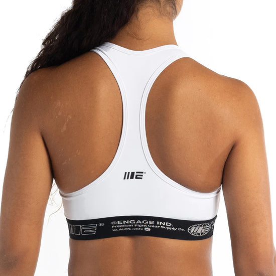 Load image into Gallery viewer, Engage Womens Sports Bra White Back
