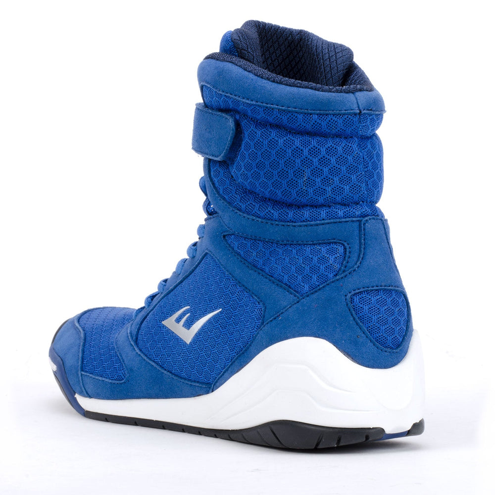 Everlast Elite High Top 2022 Boxing Shoes Blue Back Angle