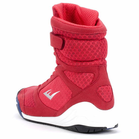 Everlast Elite High Top 2022 Boxing Shoes Red Back Angle