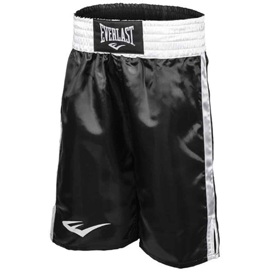 Load image into Gallery viewer, Everlast Professional Fight Shorts Black/White Front
