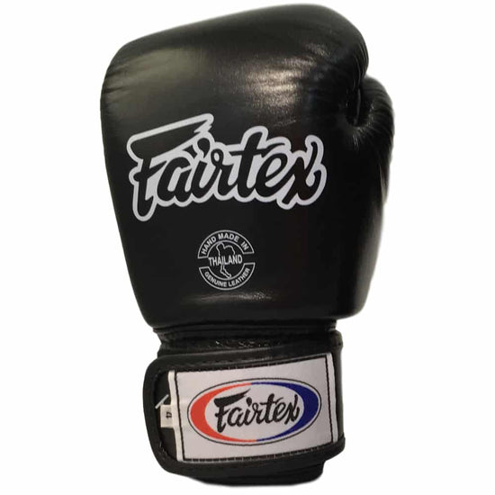 Load image into Gallery viewer, Fairtex BGV1 Tight Fit Universal Muay Thai / Boxing Gloves Kids Black Top
