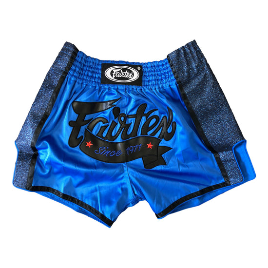 Load image into Gallery viewer, Fairtex BS1702 Royal Blue Slim Cut Muay Thai Shorts Front
