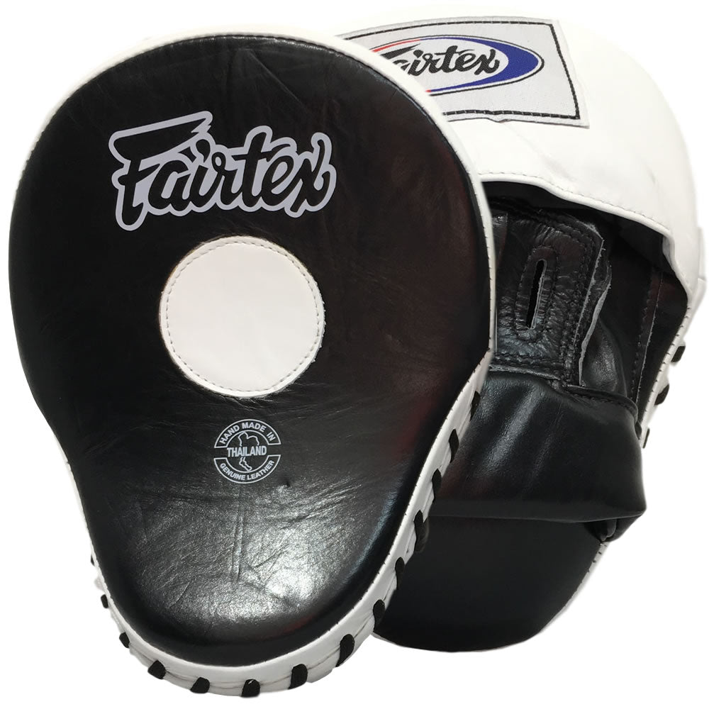 Load image into Gallery viewer, Fairtex FMV9 Ultimate Contoured Focus Mitts Black/White
