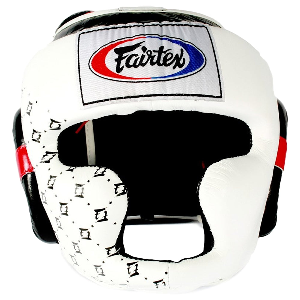 Load image into Gallery viewer, Fairtex HG10 Super Sparring Head Guard White Front
