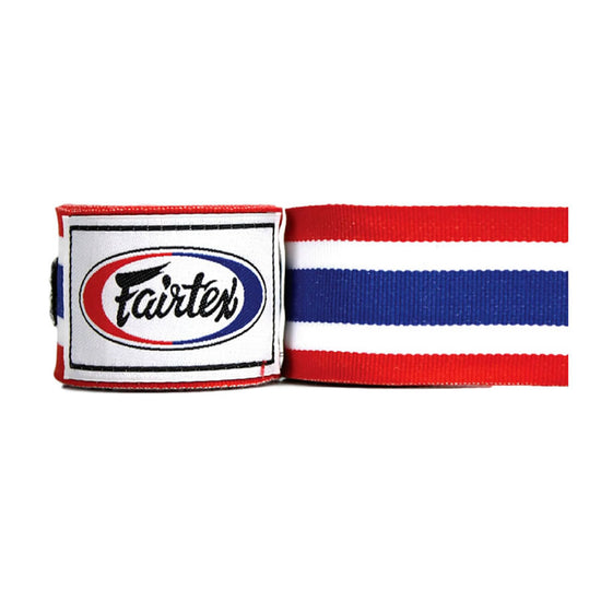 Load image into Gallery viewer, Fairtex HW2 Cotton Hand Wraps Blue/Red/White
