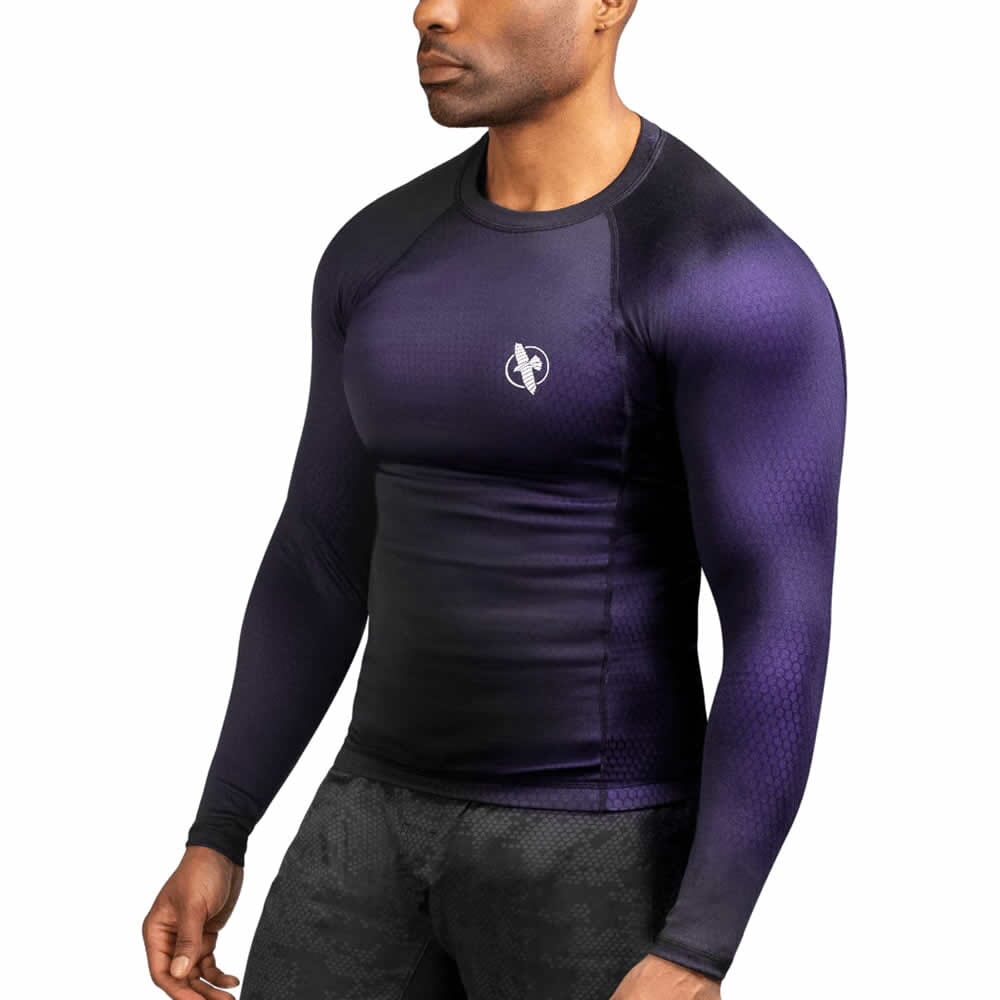 Hayabusa Fusion LS Rashguard Rashguards Hayabusa Black/Purple Small 