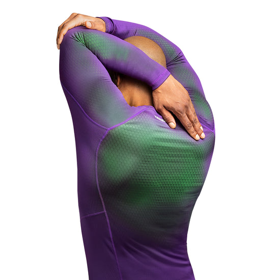 Load image into Gallery viewer, Hayabusa Fusion Rashguard Purple/Green Back
