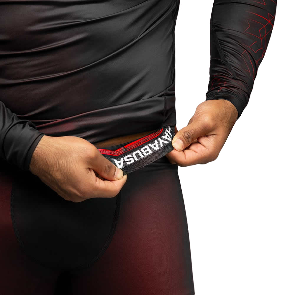 Load image into Gallery viewer, Hayabusa Geo Compression Pants Red Band
