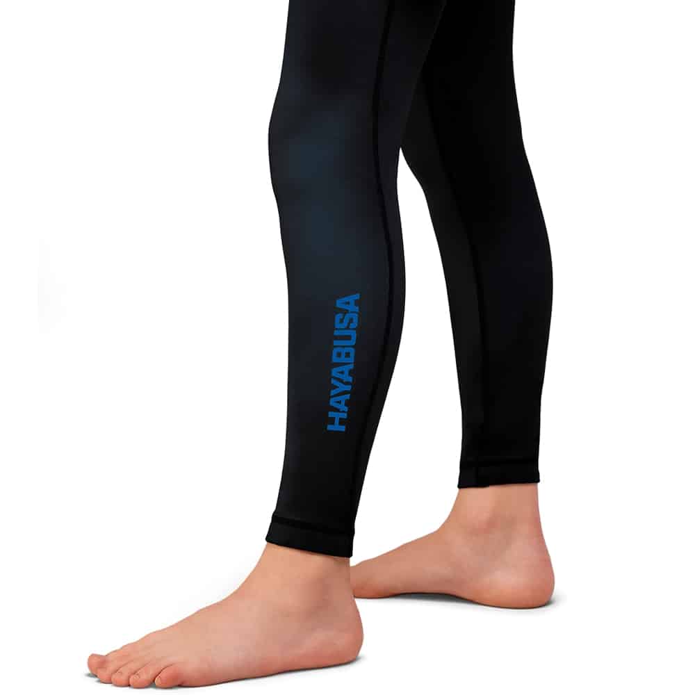 Load image into Gallery viewer, Hayabusa Geo Youth Compression Pants Blue Side
