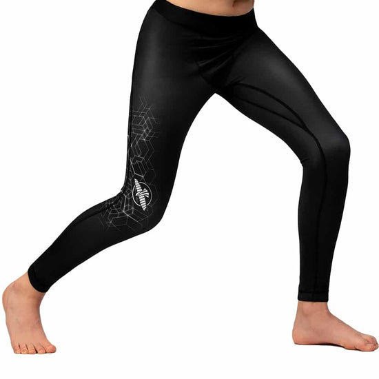 Load image into Gallery viewer, Hayabusa Geo Youth Compression Pants Grey Front

