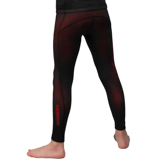 Hayabusa Geo Youth Compression Pants Red Back