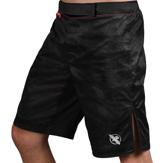 Load image into Gallery viewer, Hayabusa Hexagon Fight Shorts Black Left Side
