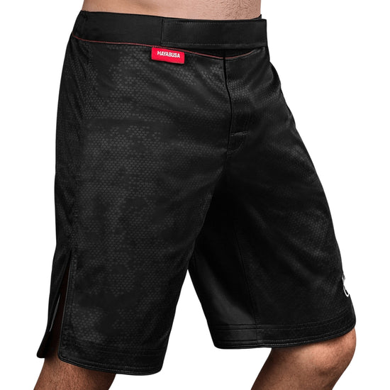 Load image into Gallery viewer, Hayabusa Hexagon Fight Shorts Black Right Side
