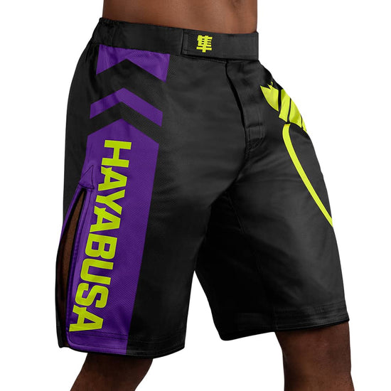 Hayabusa Icon Fight Shorts Black/Neon Side