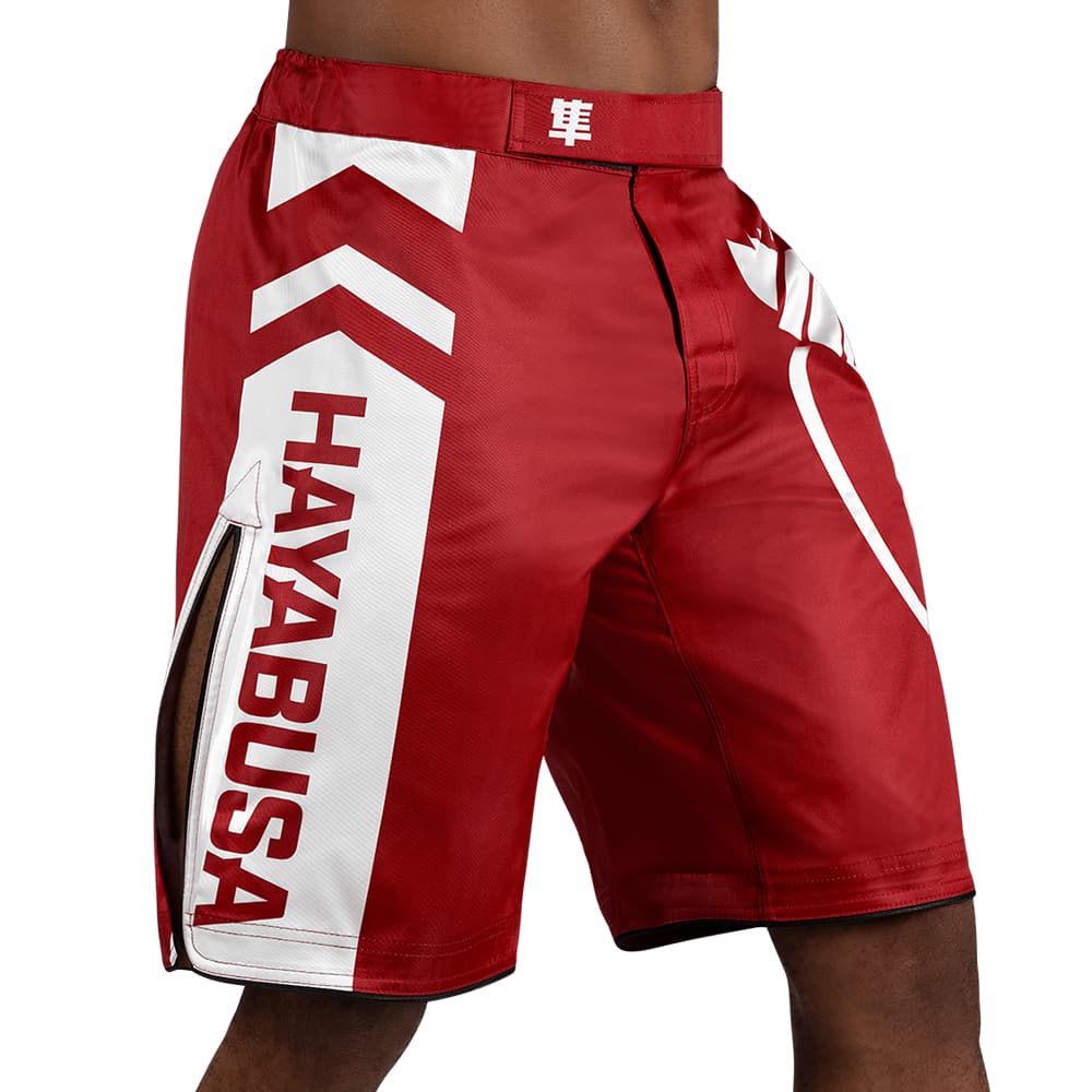 Hayabusa Icon Fight Shorts Red/White Side