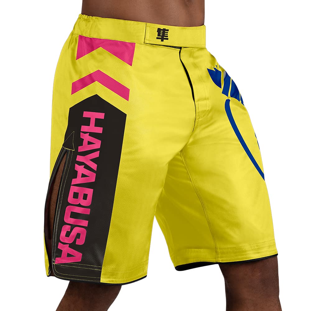 Load image into Gallery viewer, Hayabusa Icon Fight Shorts Yellow/Blue Side
