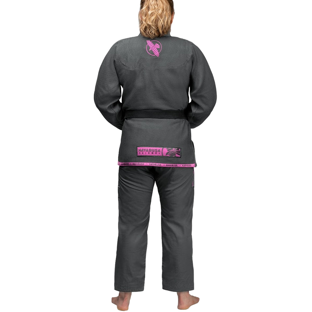 Hayabusa Lightweight Jiu Jitsu Gi Grey/Pink Back
