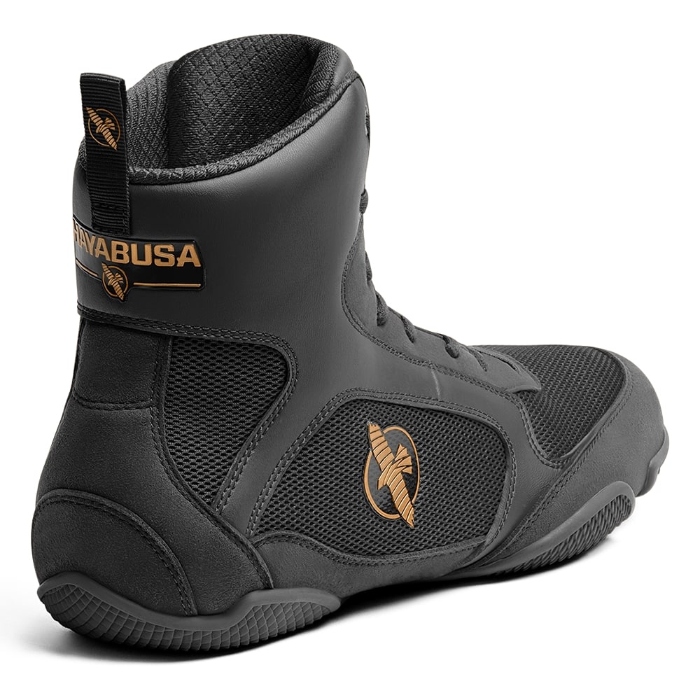 Load image into Gallery viewer, Hayabusa Pro Boxing Shoes Black Front Angle
