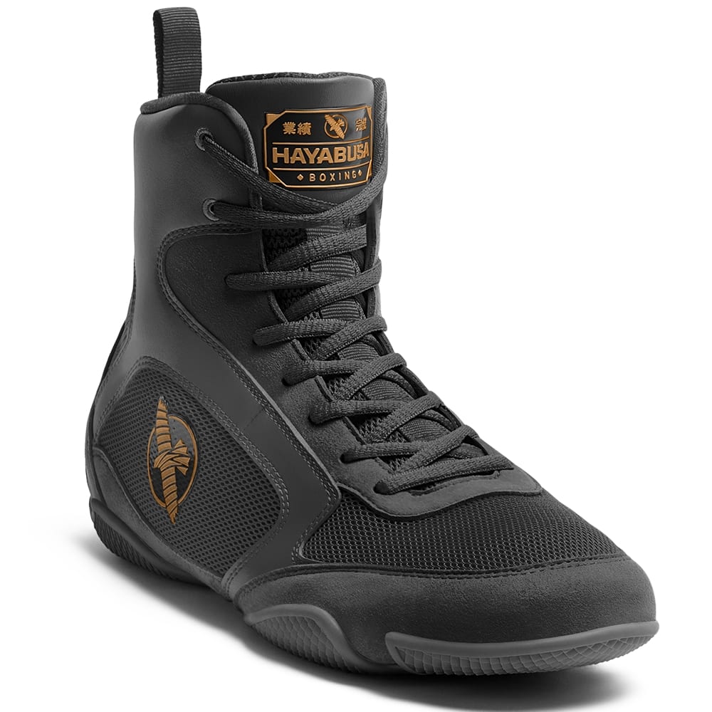Hayabusa Pro Boxing Shoes Black Front
