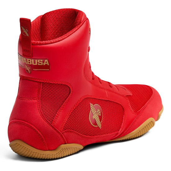 Load image into Gallery viewer, Hayabusa Pro Boxing Shoes Red Front Angle

