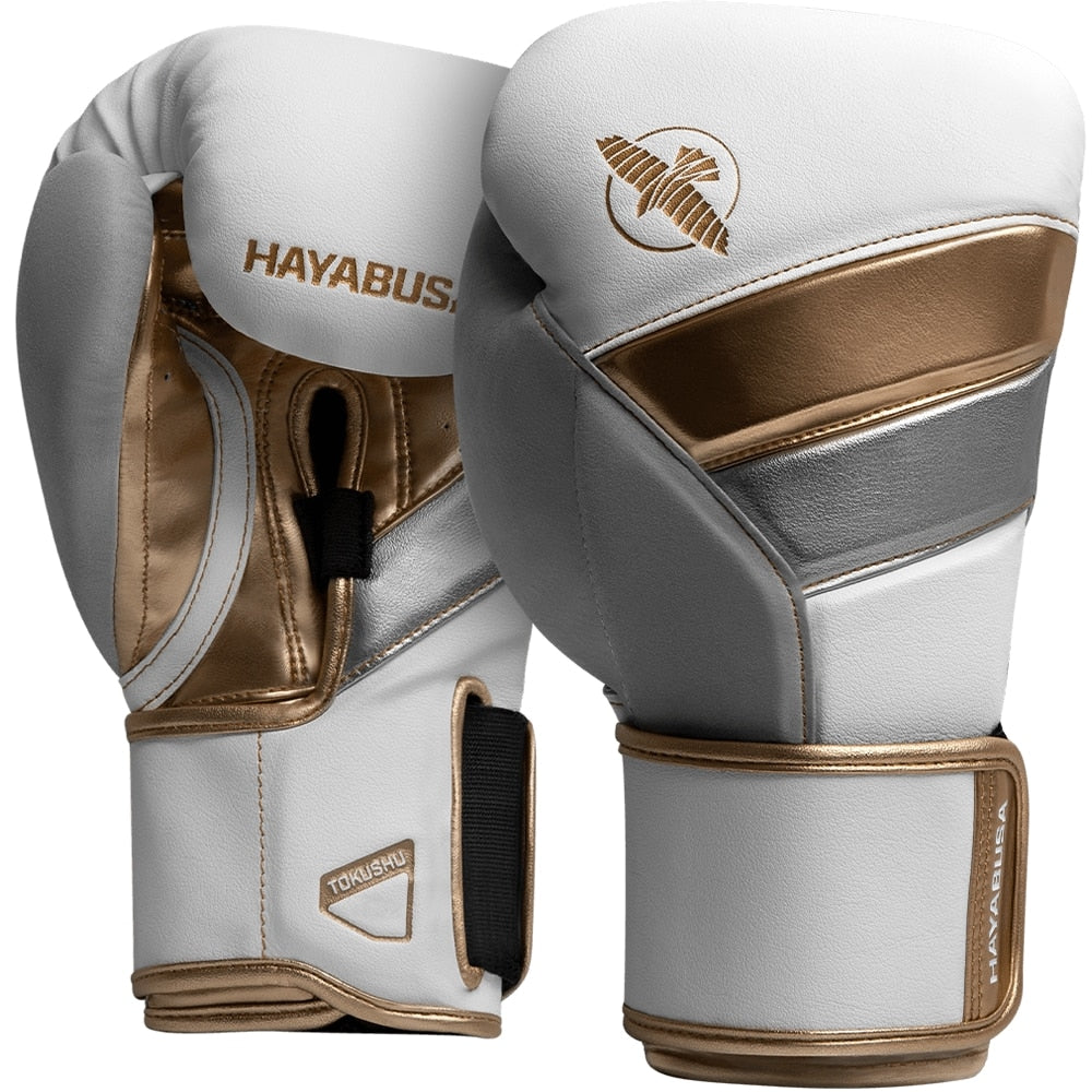 Load image into Gallery viewer, Hayabusa T3 18oz Boxing Gloves White/Gold
