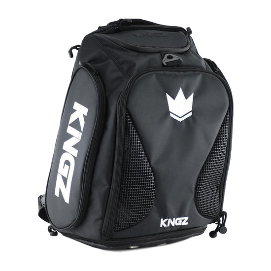 Load image into Gallery viewer, Kingz Convertible Backpack 2.0 Black Front Angle
