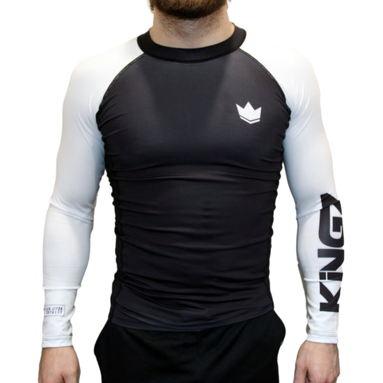 Load image into Gallery viewer, Kingz Performance Long Sleeve Rashguard White Front
