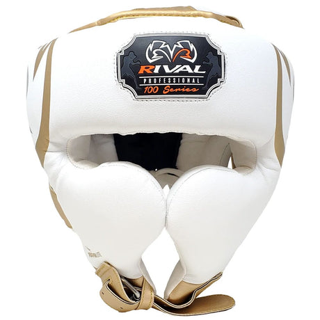 Rival RHG100 Professional Headgear Head Guards Rival White/Gold Small 