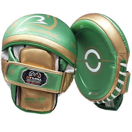 Rival RPM100 Professional Punch Mitts Focus Mitts Rival Green/Gold 