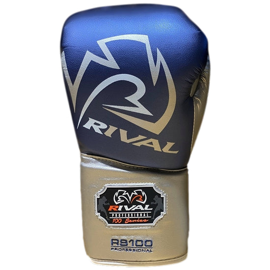 Rival Boxing RS100 Pro Sparring Boxing Gloves - Blue/Silver