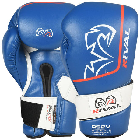 Rival RS2V Super Sparring Gloves 2.0 Boxing Gloves Rival Blue 12oz 