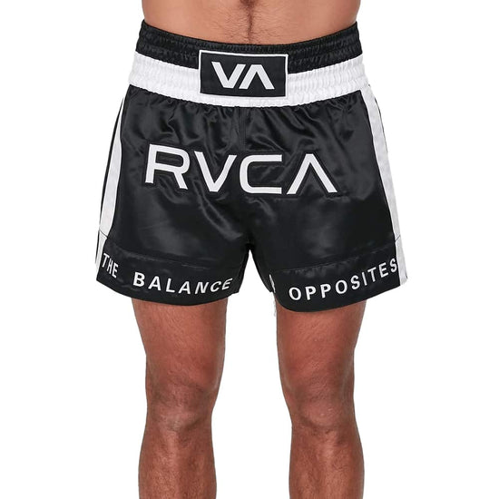 RVCA Muay Thai Short Black/White Front
