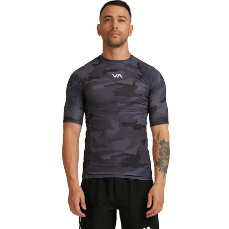 RVCA Sport Short Sleeve Top Rashguards RVCA Black Camo X Small 