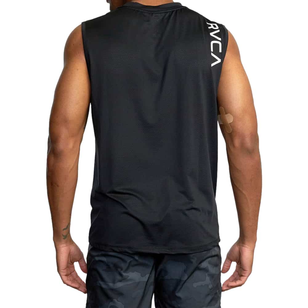 RVCA Sport Vent Muscle Tank Black Back