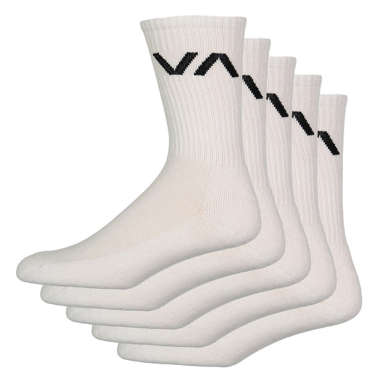 Load image into Gallery viewer, RVCA VA Sport Sock White 5 Pack
