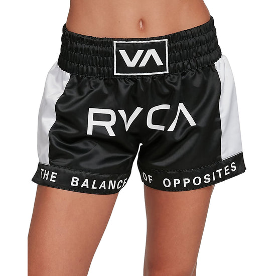 RVCA Womens Muay Thai Short V2 Black/White Front