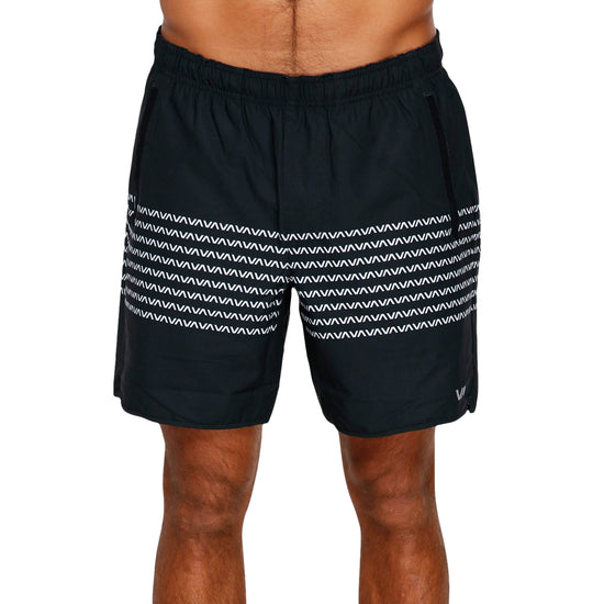 Load image into Gallery viewer, RVCA Yogger Stretch Short Black/White Front
