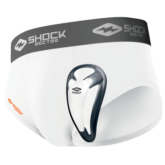 Shock Doctor Compression Shorts with Protective Bio-Flex Cup, Moisture  Wicking Vented Protection, Youth & Adult Sizes XX-Large White