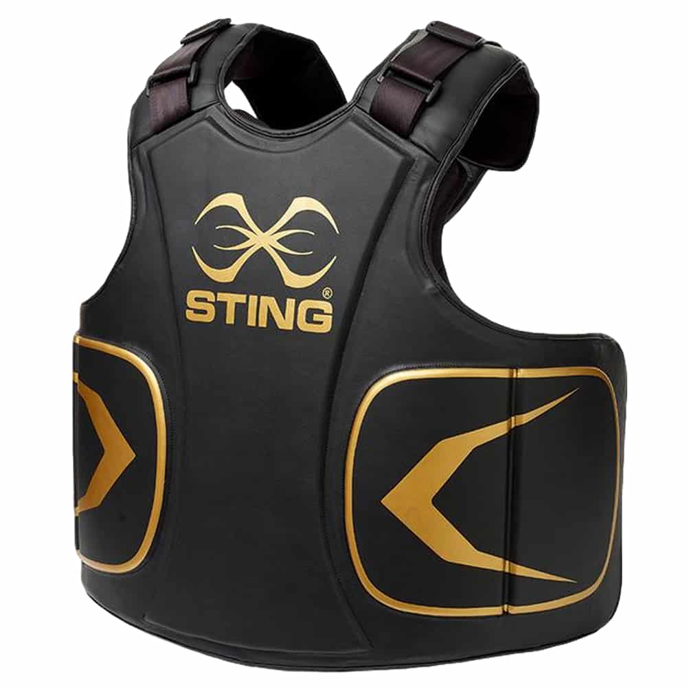 Load image into Gallery viewer, Sting Viper Training Body Protector Black/Gold Side
