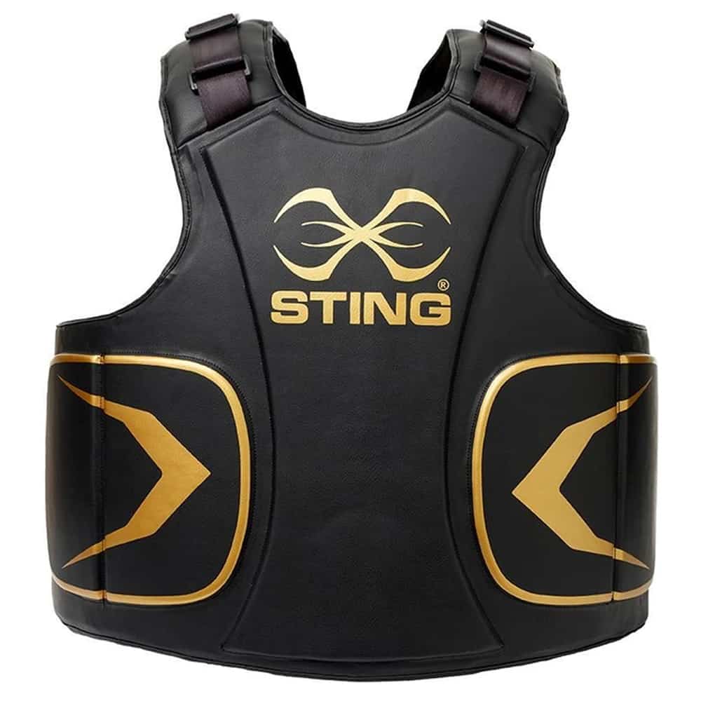 Load image into Gallery viewer, Sting Viper Training Body Protector Black/Gold Front
