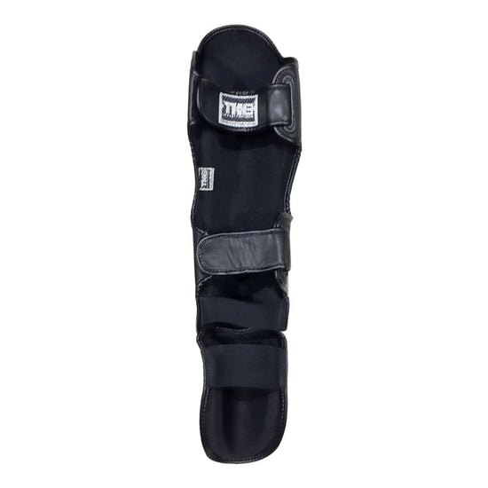 Load image into Gallery viewer, Top King Pro Leather Muay Thai Shin Guards Black Back

