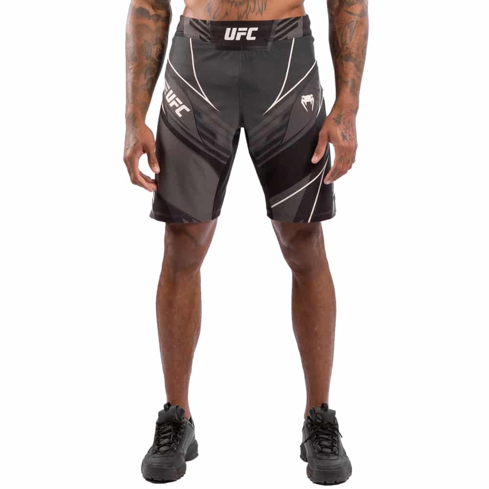 Load image into Gallery viewer, UFC Venum Authentic Fight Night Shorts - Long Fit Black Front
