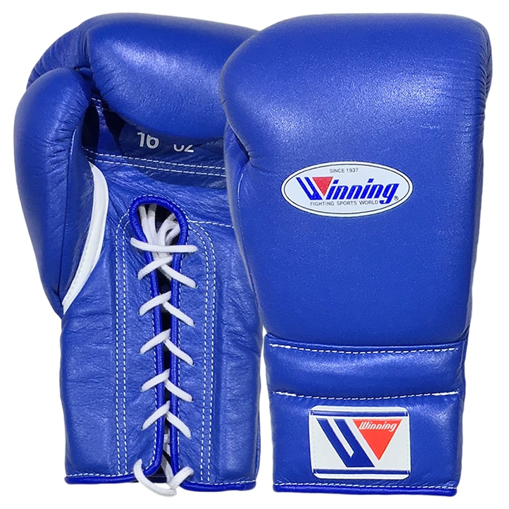Winning MS- Lace Up Boxing Gloves Blue